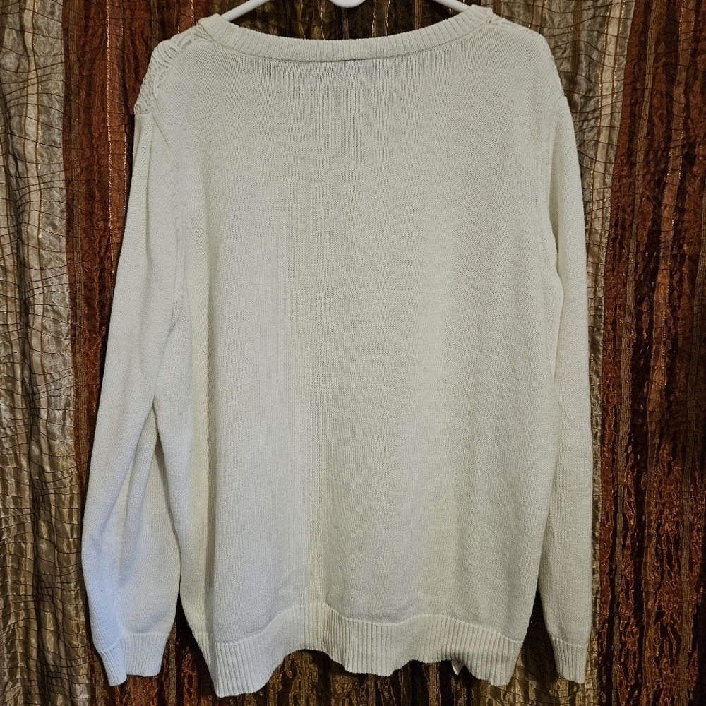 Lane Bryant-Cream Pullover Sweater with Lace Front Overlay-Plus Size 18/20 - Picture 2 of 6